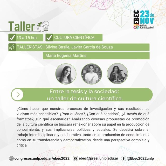 Mundo Nuevo en el Encuentro de Becaries de Posgrado de la UNLP Mundo Nuevo en el Encuentro de Becaries de Posgrado de la UNLP